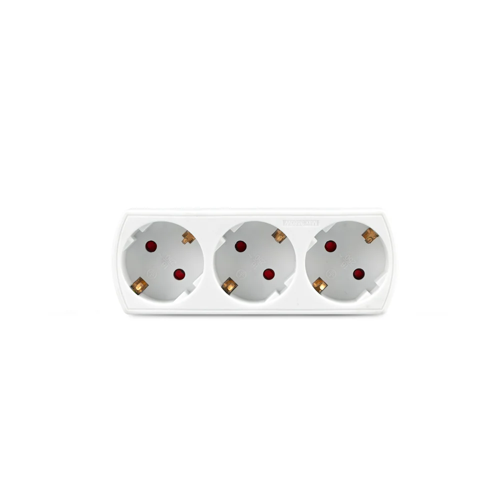 Adaptador De Enchufe De Pared Triple Frontal