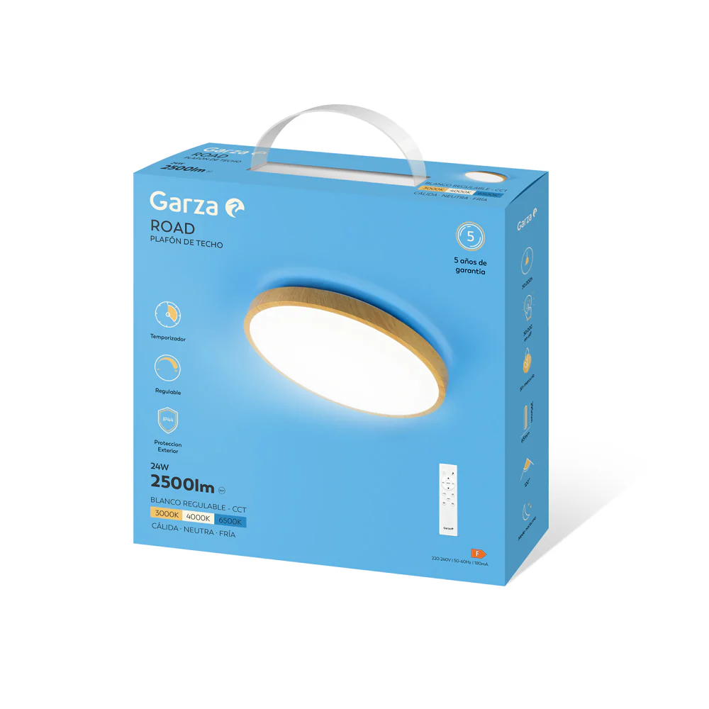 Plafón De Techo Road Con Mando Control Remoto Ip44