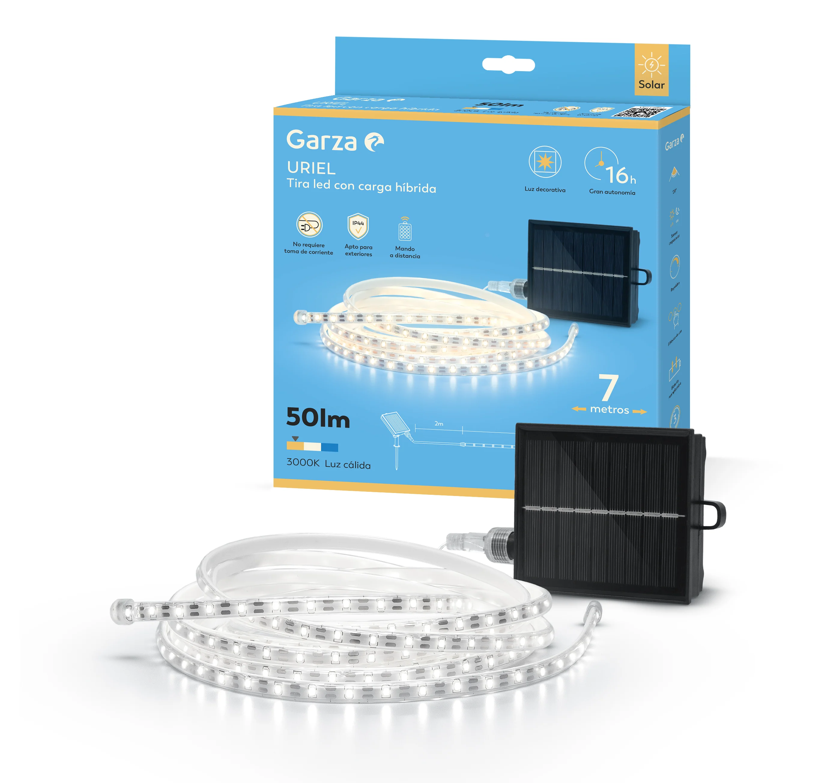 Tira LED con placa solar Uriel - Image 2